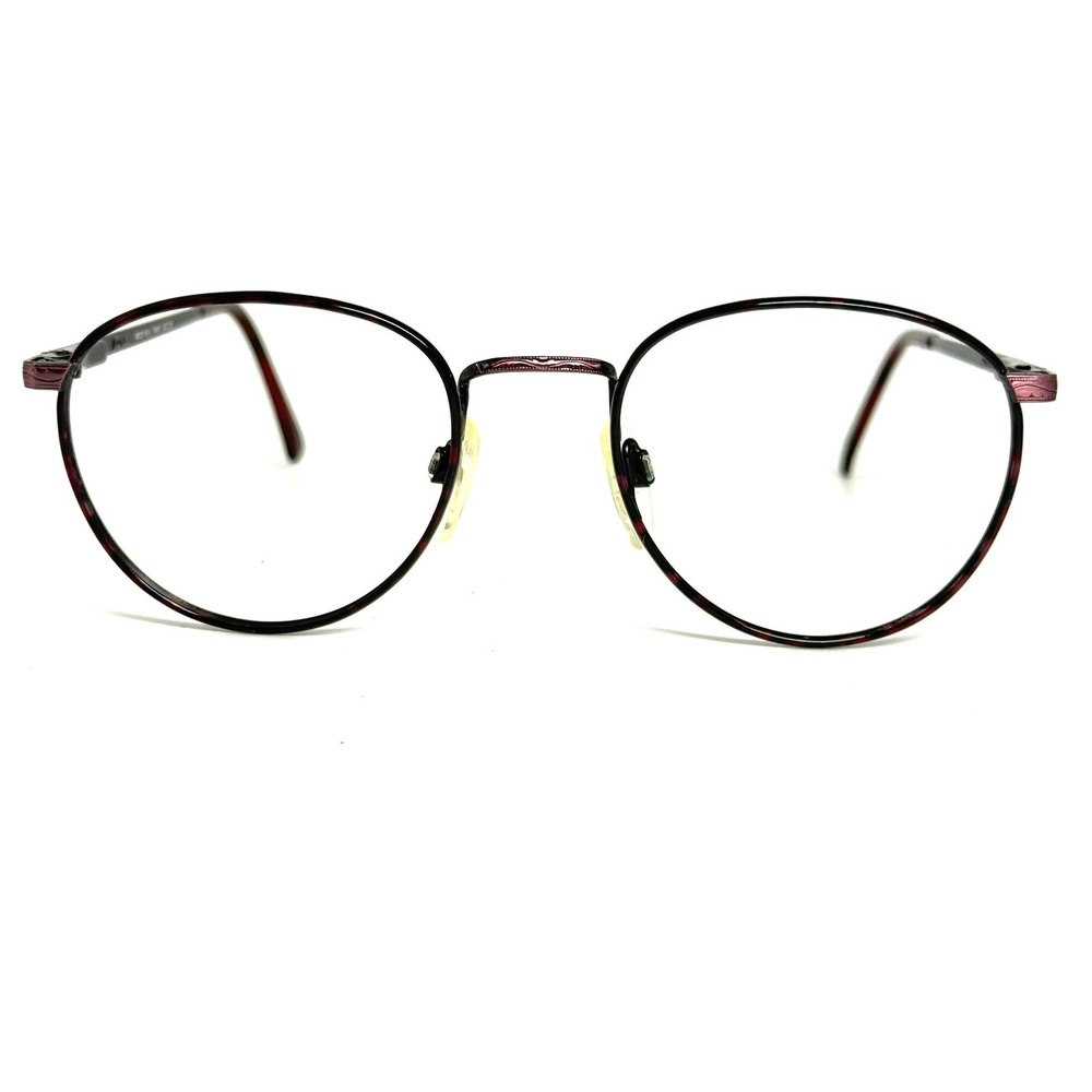 Tura MOD 959 VPR Eyeglasses Frames Burgundy Tortoise Round Metal Women 48-18-135